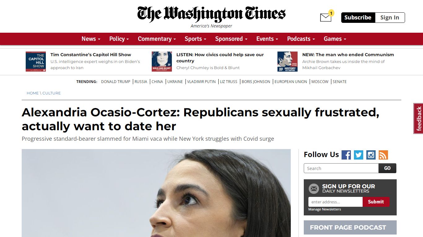 AOC: Sexually frustrated Republicans want to date her - Washington Times