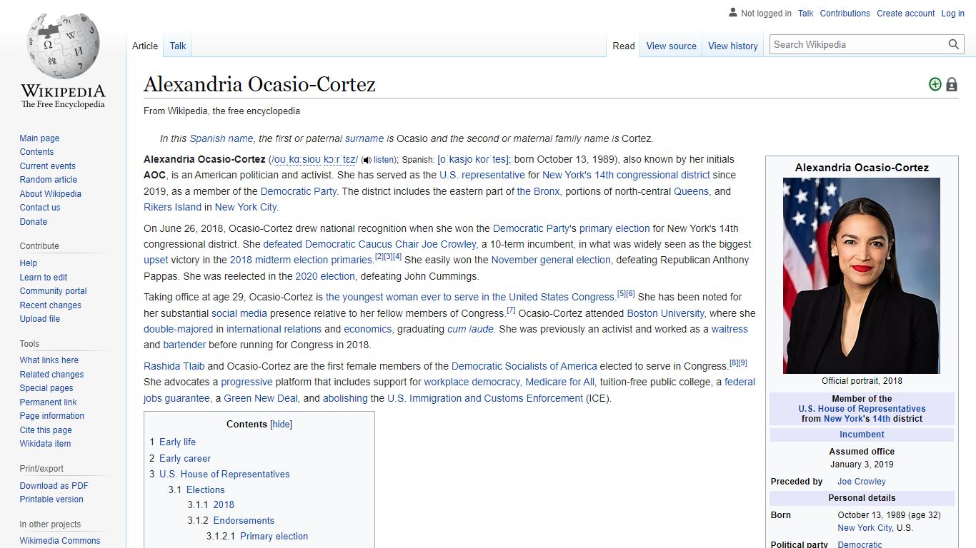 Alexandria Ocasio-Cortez - Wikipedia