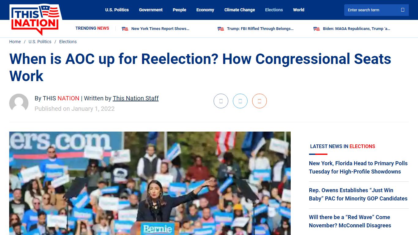 When is AOC up for Reelection? How Congressional Seats Work - This Nation